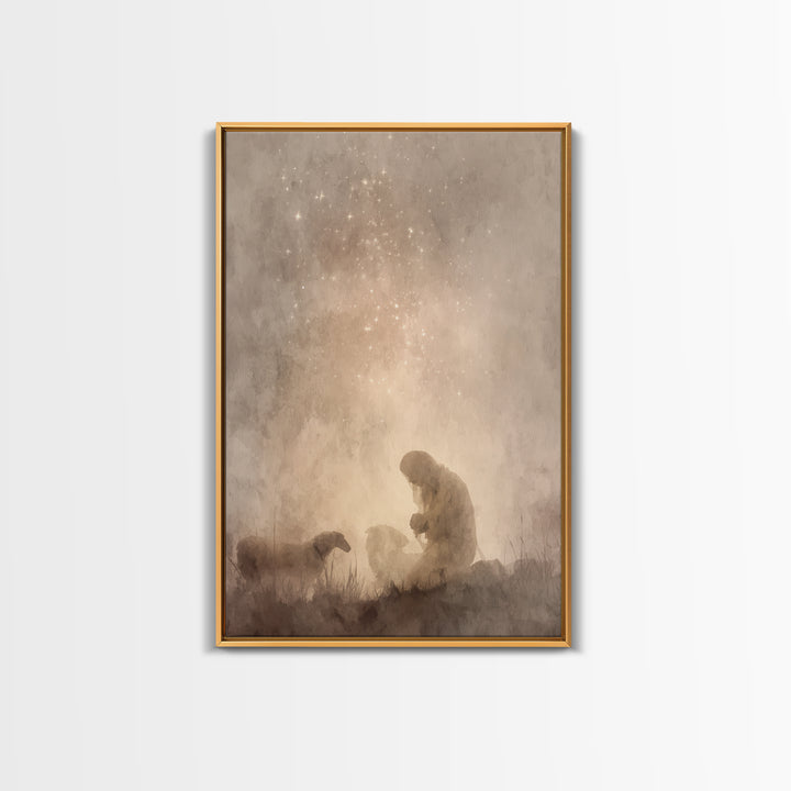 Night Of Prayer – Framed Canvas Print – Christian Wall Art – Christian Painting – Christian Art Canvas – Subtle Christian Art – Christian D
