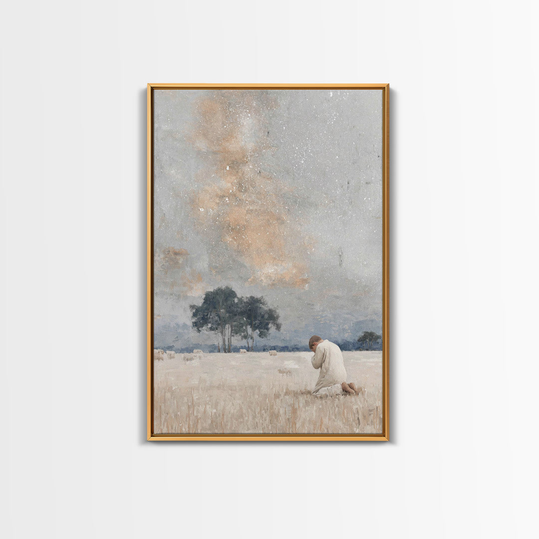 Fields Of Devotion – Framed Canvas Print – Christian Art Canvas – Christian Wall Art – Modern Christian Painting – Christmas Wall Art – Sub