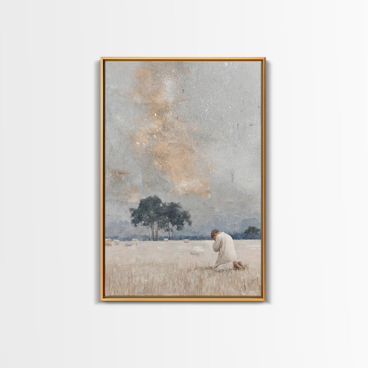 Fields Of Devotion – Framed Canvas Print – Christian Art Canvas – Christian Wall Art – Modern Christian Painting – Christmas Wall Art – Sub