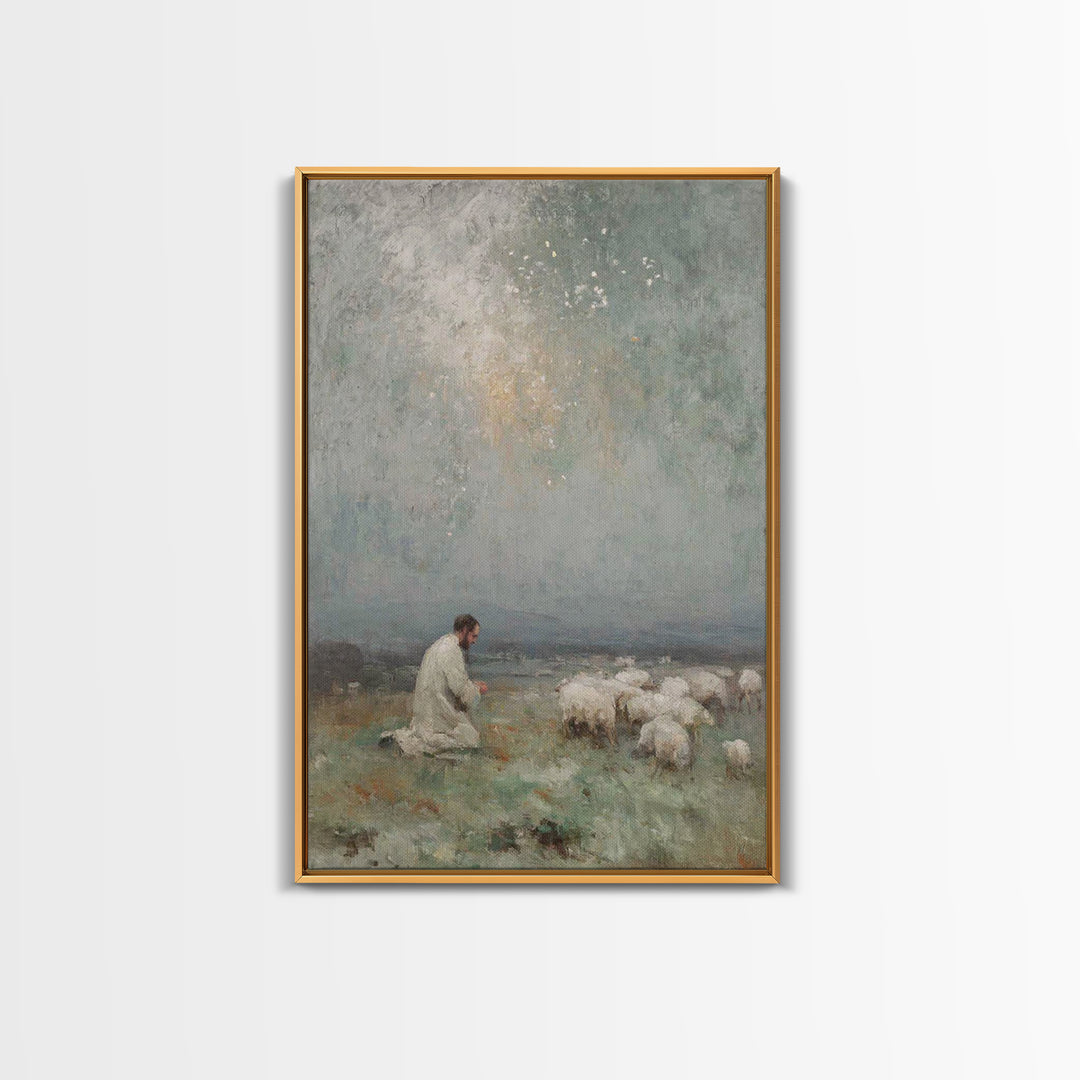Heaven’s Whisper – Framed Canvas Print – Christian Art – Christian Art Canvas – Moody Christian Art – Christian Wall Art – Christmas Art Pr
