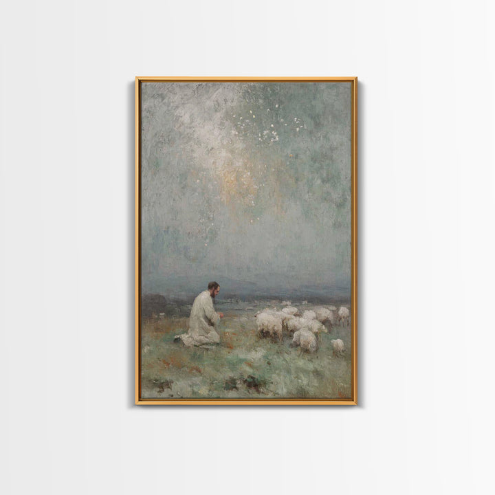 Heaven’s Whisper – Framed Canvas Print – Christian Art – Christian Art Canvas – Moody Christian Art – Christian Wall Art – Christmas Art Pr
