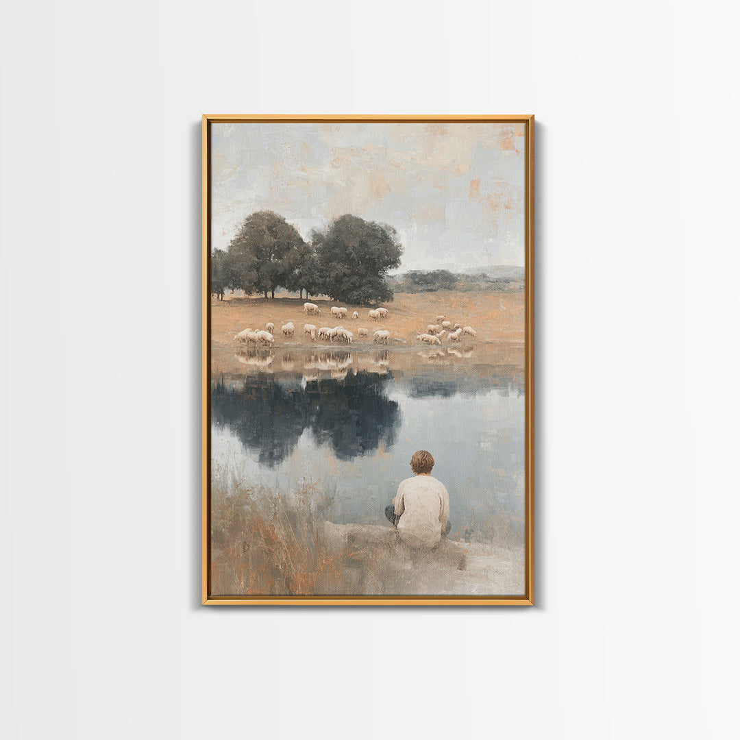 River Of Peace – Framed Canvas Print – Christian Art Canvas – Christian Wall Art – Subtle Christian Art – Christian Painting – Christian De