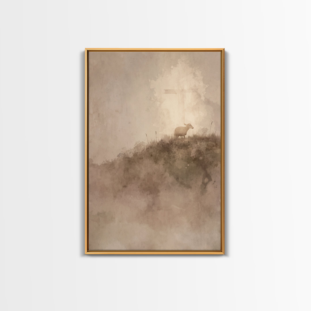 Silent Redeemer – Framed Canvas Print – Christian Wall Art – Christian Painting – Christmas Art Prints – Unique Christian Art – Christian A