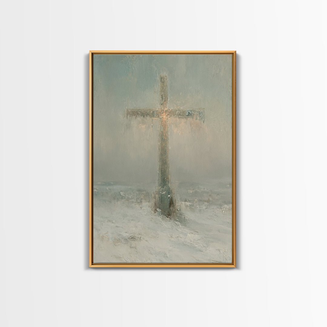 Snowfall Grace – Framed Canvas Print – Christian Christmas Art – Christian Wall Art – Christmas Art Prints – Christian Decor – Winter Chris
