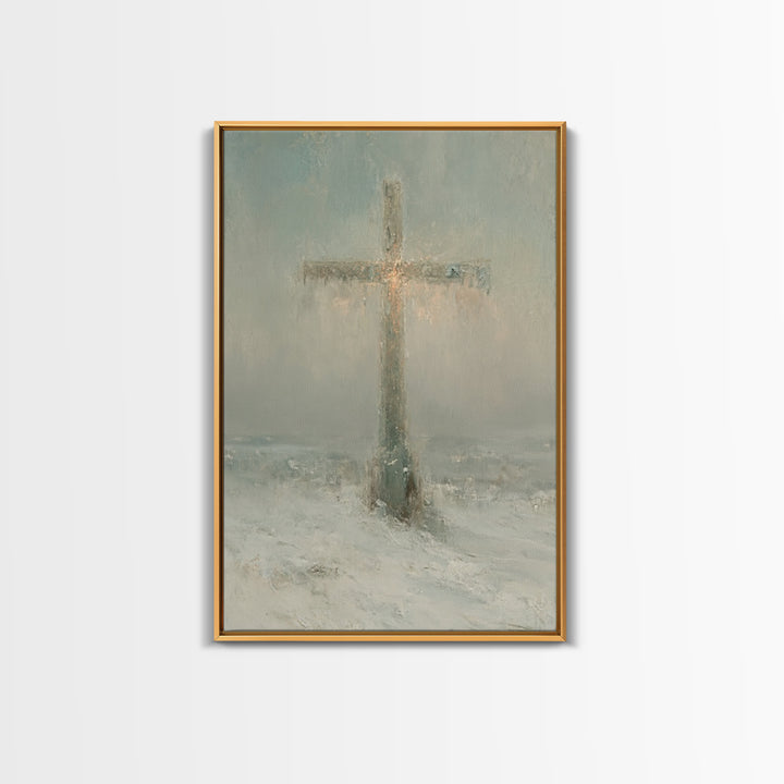 Snowfall Grace – Framed Canvas Print – Christian Christmas Art – Christian Wall Art – Christmas Art Prints – Christian Decor – Winter Chris