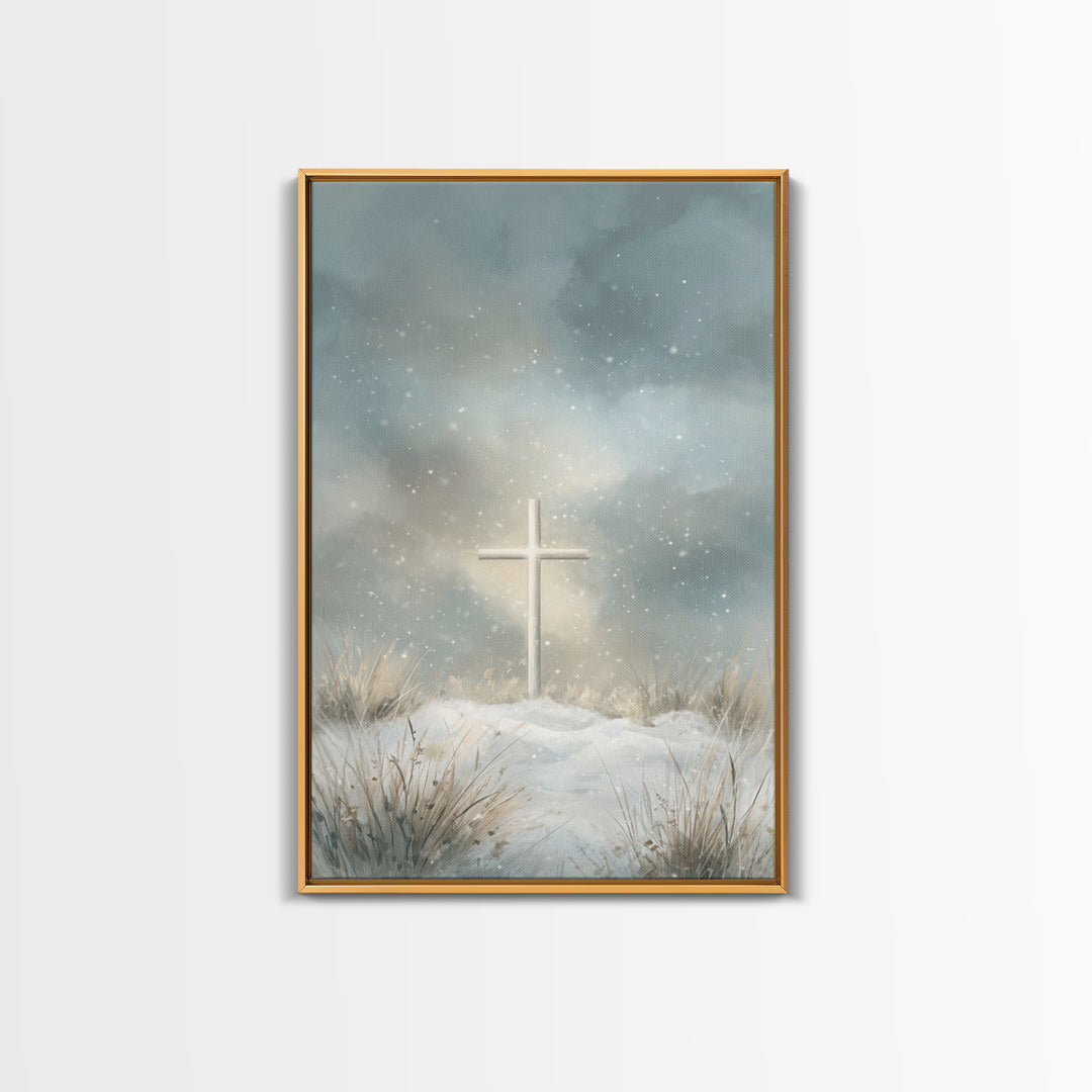 Radiant Salvation – Framed Canvas Print – Christian Wall Art – Christian Art Canvas – Christmas Art – Moody Christmas Art – Christian Gift