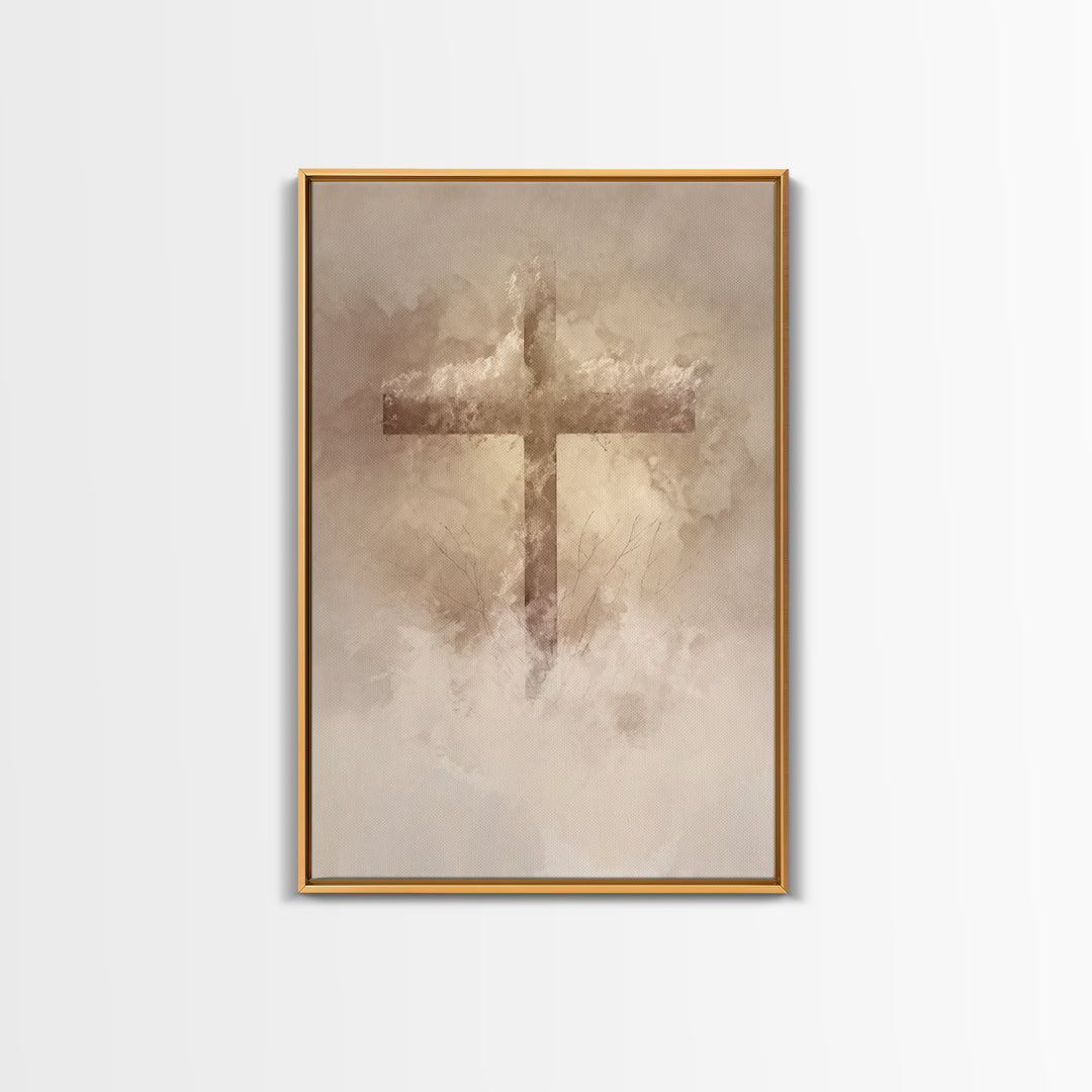 Sacred Stillness – Framed Canvas Print – Minimalist Christian Art – Christian Wall Art – Christian Art Canvas – Christian Gift Ideas – Chri