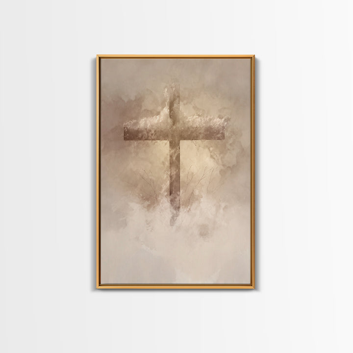 Sacred Stillness – Framed Canvas Print – Minimalist Christian Art – Christian Wall Art – Christian Art Canvas – Christian Gift Ideas – Chri