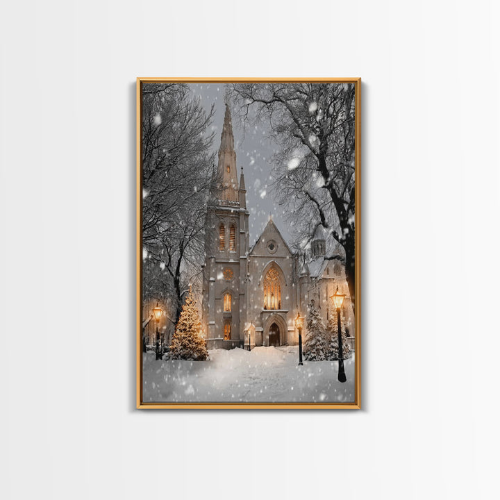 Cathedral Of Light – Framed Canvas Print – Christmas Wall Art – Christian Art Canvas – Christian Christmas Art – Christian Decor – Christma