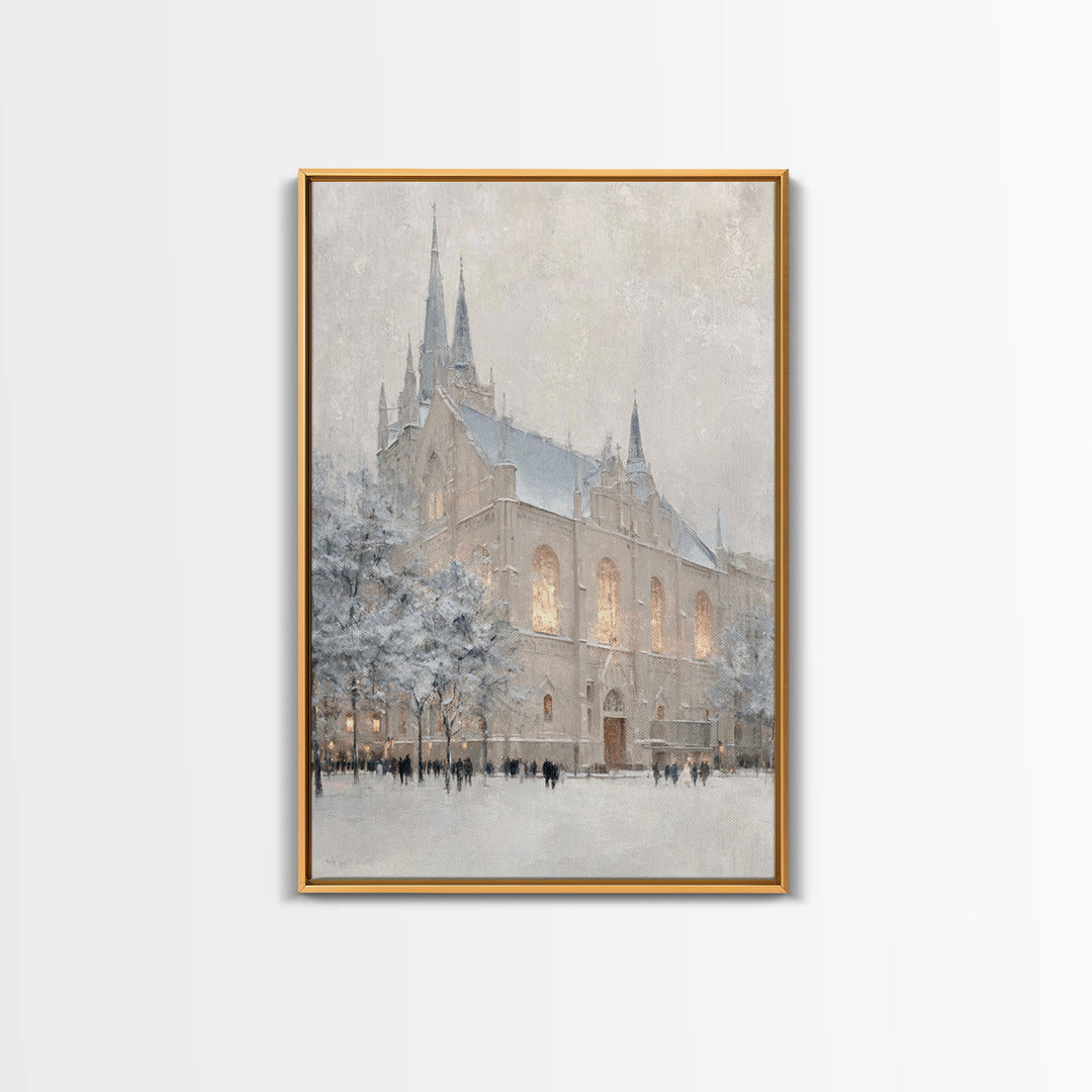 Frosted Spires – Framed Canvas Print – Christian Art Canvas – Christian Wall Art – Subtle Christian Art – Christian Decorations – Christmas