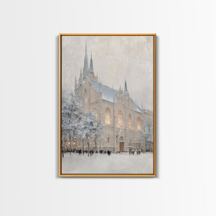 Frosted Spires – Framed Canvas Print – Christian Art Canvas – Christian Wall Art – Subtle Christian Art – Christian Decorations – Christmas