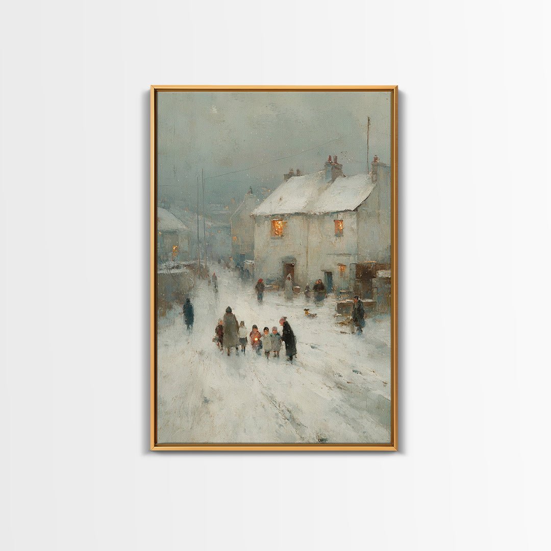 Gentle Gathering – Framed Canvas Print – Christian Art Painting – Vintage Christian Art – Christian Wall Art – Subtle Christian Art – Chris