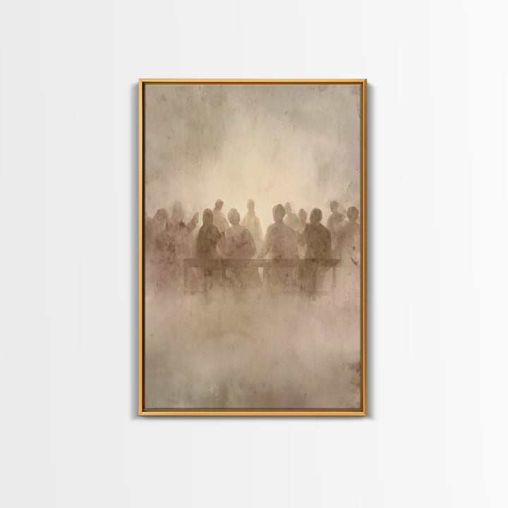 Communion Shadows – Framed Canvas Print – Moody Christian Art – Jesus Painting – Christian Wall Art – Abstract Christian Art – Christian Ar
