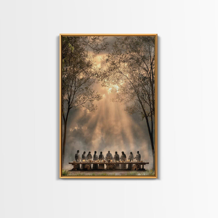 Supper Beneath Glory – Framed Canvas Print – Christian Art Canvas – Jesus Painting – Christian Wall Art – Modern Christian Painting – Chris