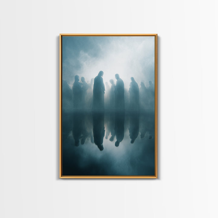 Clouds Of Communion, Framed Canvas Print, Christian Wall Art, Christian Art Canvas, Jesus Painting, Moody Christian Art, Abstract Christian