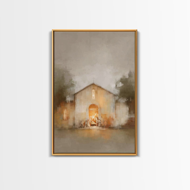 Holy Night Shine – Framed Canvas Print – Christian Christmas Art – Christian Art Canvas – Christmas Wall Art – Modern Christian Art – Chris