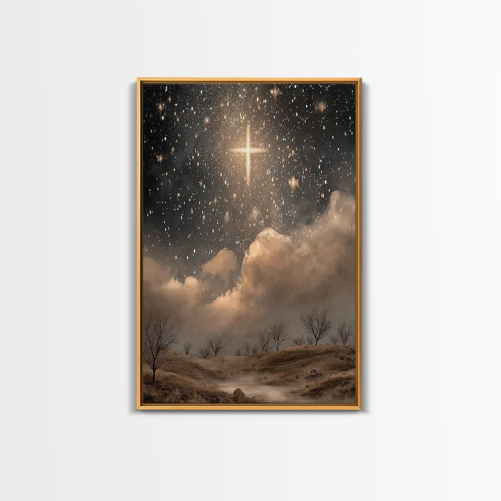 Star of Peace - Framed Canvas Print - Christian Art Canvas - Christian Wall Art - Christian Christmas Art - Christian Gift Ideas - Jesus Pa