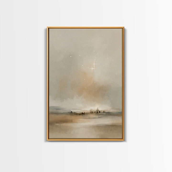 Holy Night Stillness - Framed Canvas Print - Christian Wall Art - Christian Art Print - Christmas Art - Christian Christmas Decor - Jesus A