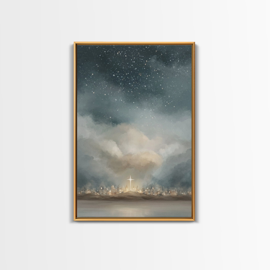 Guiding Star Above - Framed Canvas Print - Christian Wall Art - Christian Art Canvas - Christian Christmas Decor - Jesus Painting - Christm