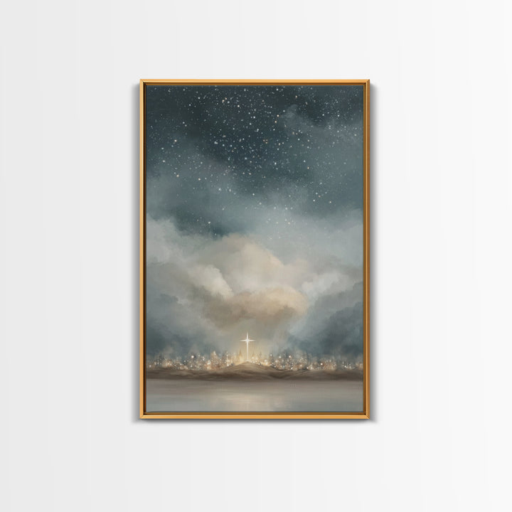 Guiding Star Above - Framed Canvas Print - Christian Wall Art - Christian Art Canvas - Christian Christmas Decor - Jesus Painting - Christm
