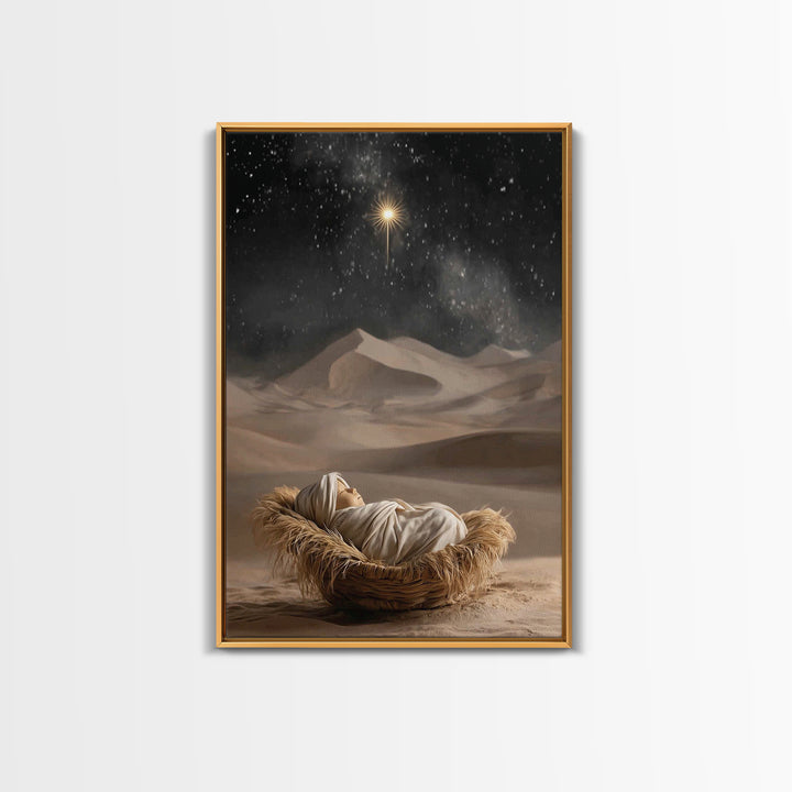Infant of Light – Framed Canvas Print – Jesus Painting – Christian Art Canvas – Christian Wall Art – Christian Christmas Art – Christian Gi
