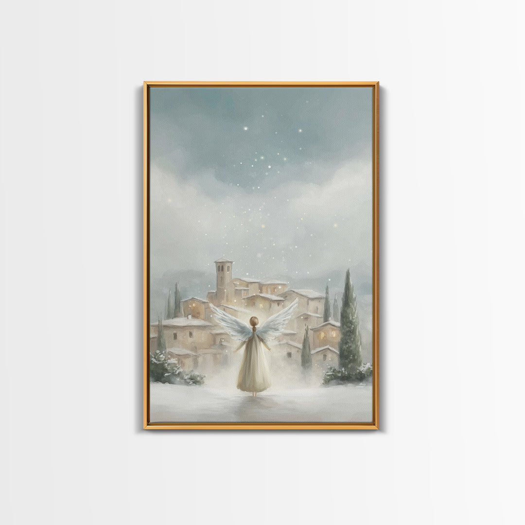 Angel Of Peace – Framed Canvas Print – Christian Christmas Art – Christian Wall Art – Christmas Wall Art – Christian Art Canvas – Modern Ch