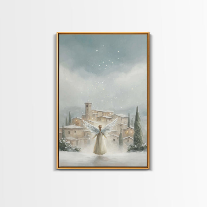 Angel Of Peace – Framed Canvas Print – Christian Christmas Art – Christian Wall Art – Christmas Wall Art – Christian Art Canvas – Modern Ch