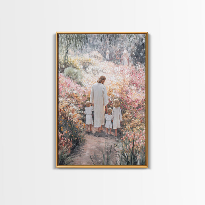 Garden of Stillness | Framed Canvas Print | Christian Art Canvas | Christian Wall Art | Jesus Painting | Christian Decor | Christmas Art