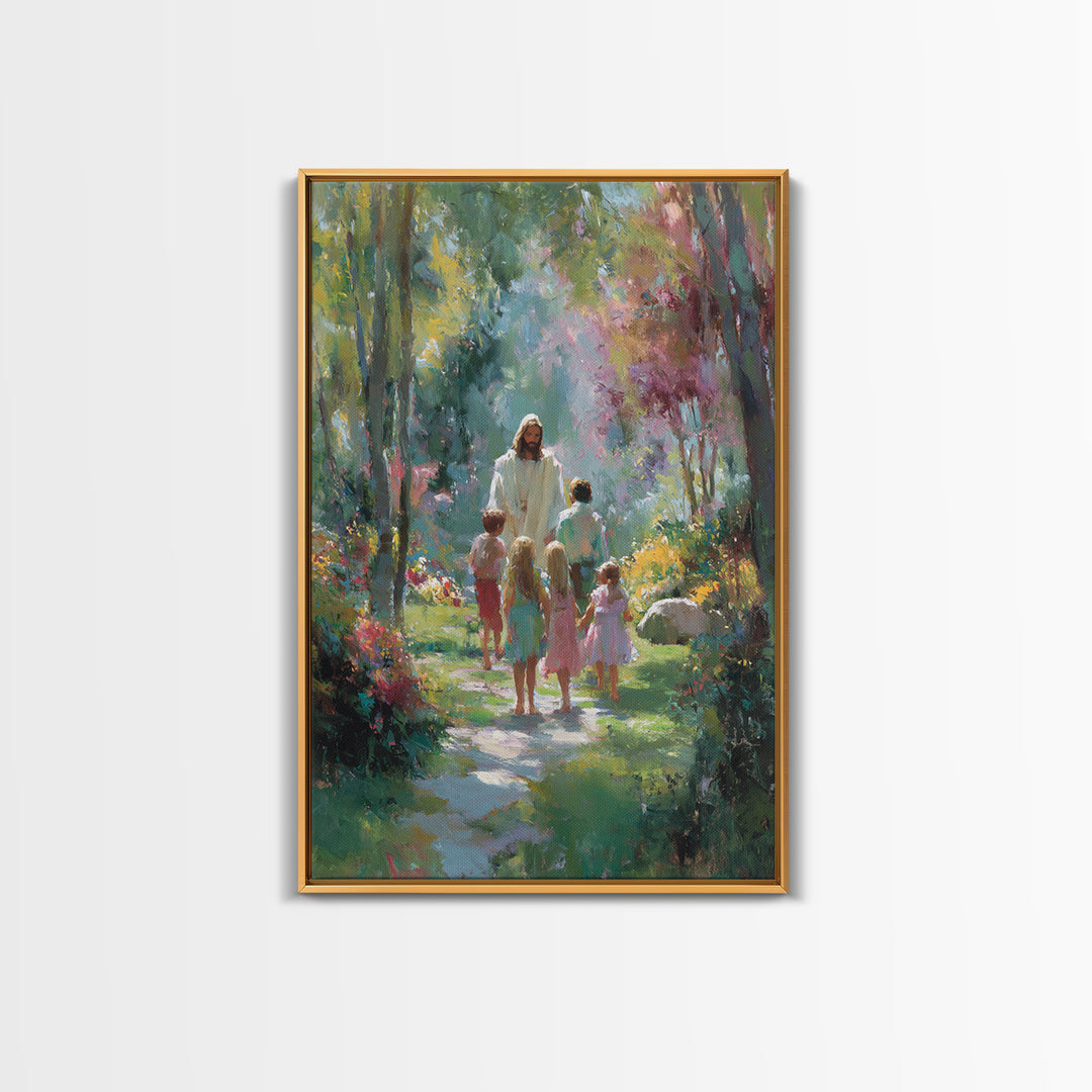 Sacred Path Light, Framed Canvas Print, Christian Wall Art, Christian Art Canvas, Jesus Painting, Christian Decor, Christmas Art