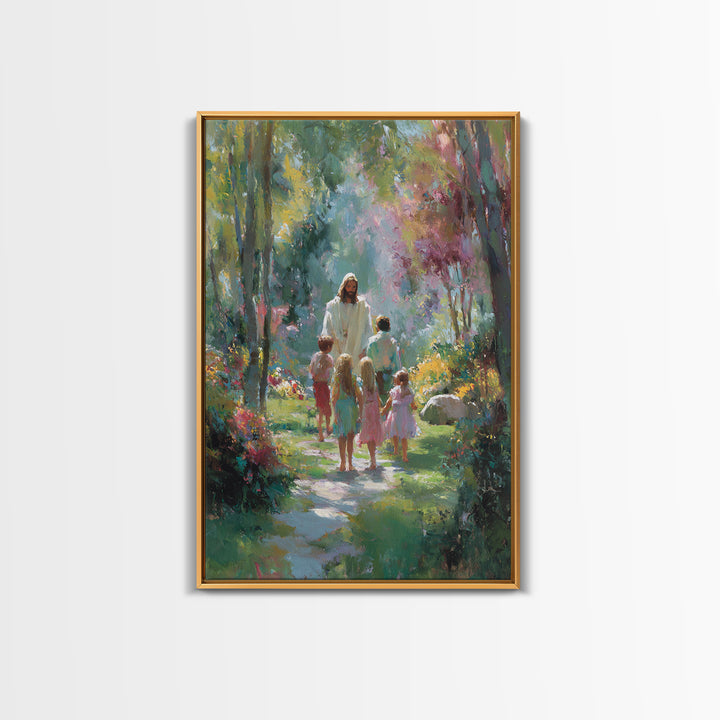 Sacred Path Light, Framed Canvas Print, Christian Wall Art, Christian Art Canvas, Jesus Painting, Christian Decor, Christmas Art