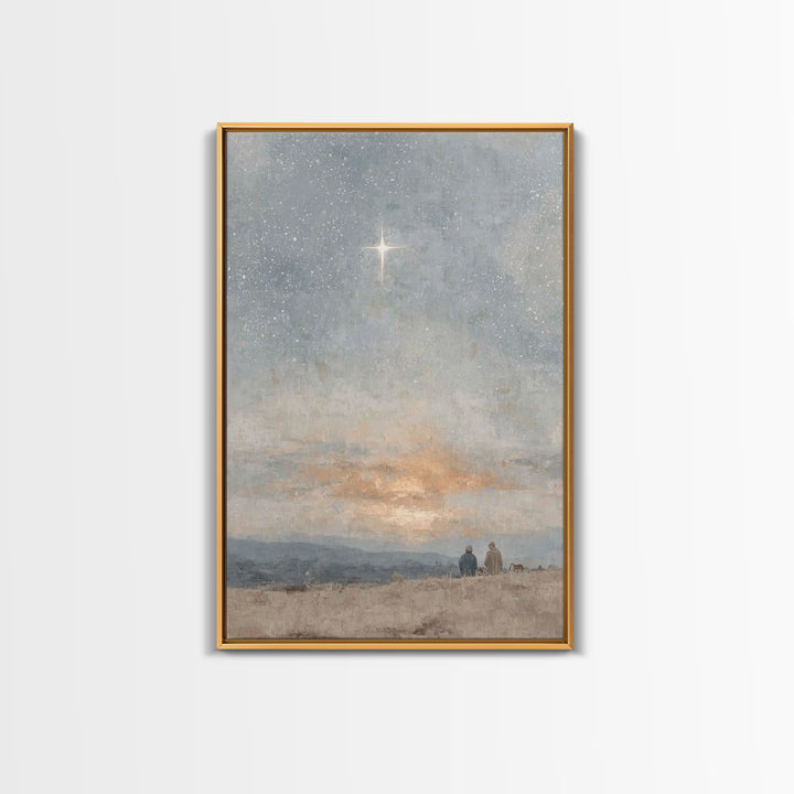 Dawn Star Promise – Framed Canvas Print – Christian Art Canvas – Christmas Art – Christian Wall Art – Christian Christmas Art – Jesus Paint