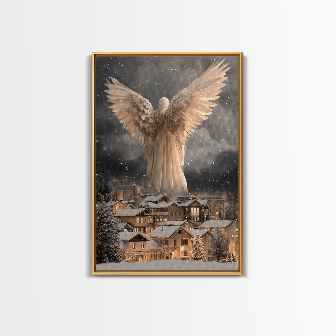 Winter Sentinel – Framed Canvas Print – Christian Wall Art – Modern Christian Art – Christian Christmas Art – Christian Art Canvas – Christ