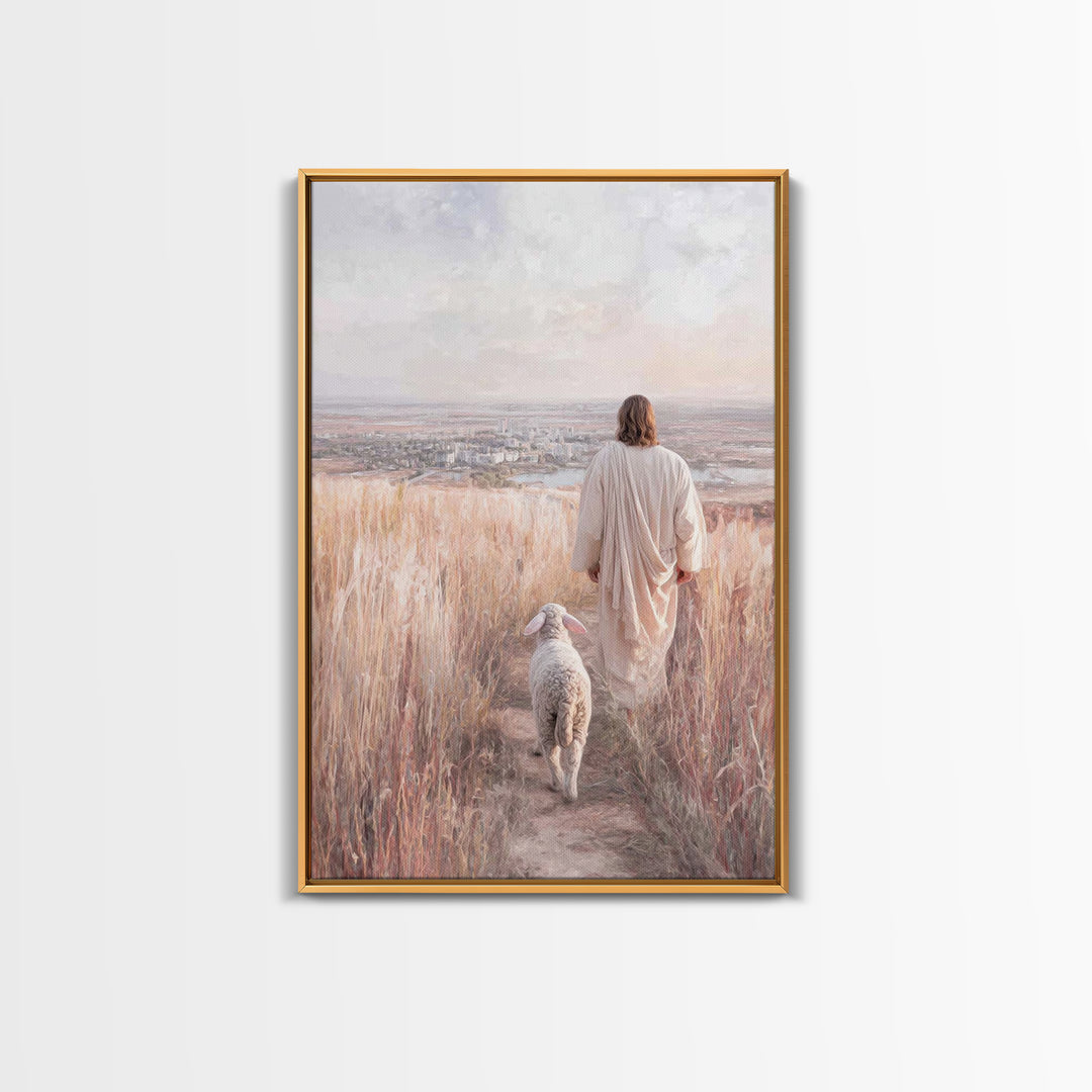 Hillside Of Mercy, Framed Canvas Print, Christian Art Canvas, Jesus Painting, Christian Wall Art, Christian Christmas Art, Modern Christian