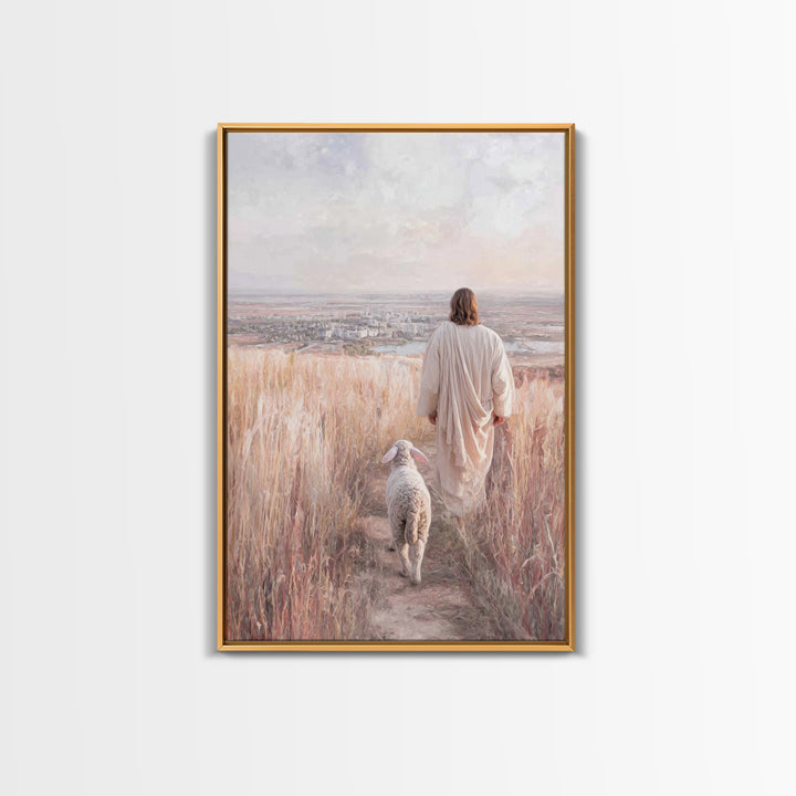 Hillside Of Mercy, Framed Canvas Print, Christian Art Canvas, Jesus Painting, Christian Wall Art, Christian Christmas Art, Modern Christian