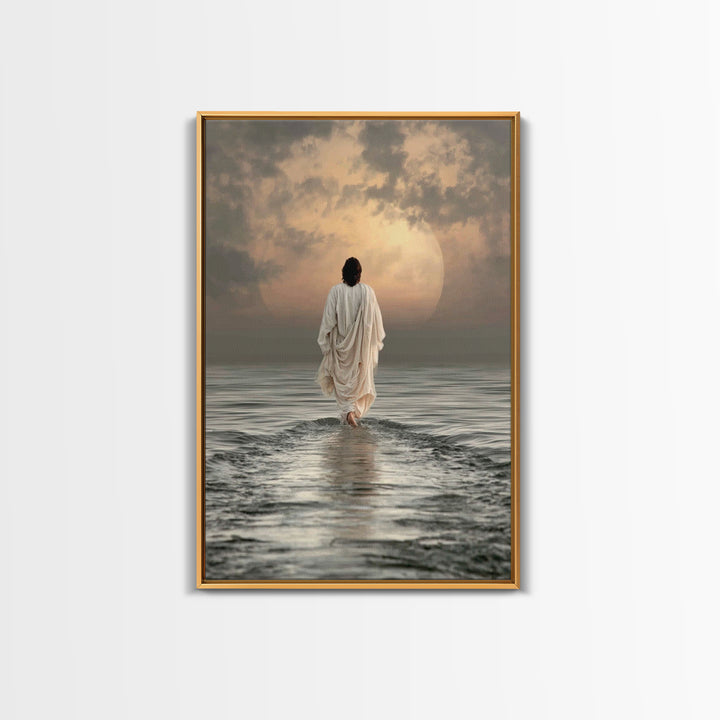 Waves Of Salvation – Framed Canvas Print – Christian Art Canvas – Jesus Painting – Christian Wall Art – Modern Christian Art – Christian Gi