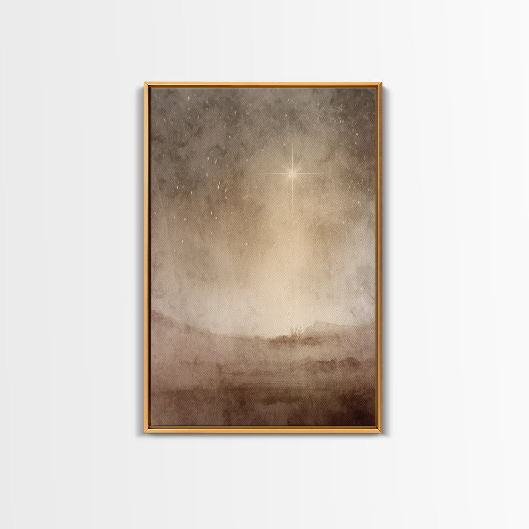 Star Of Salvation, Framed Canvas Print, Christmas Art Prints, Christian Christmas Art, Christian Wall Art, Christian Art Canvas, Framed Chr