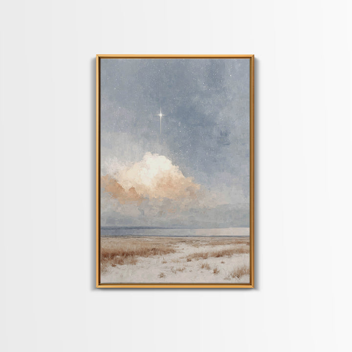 Guiding Star Fields – Framed Canvas Print – Christian Wall Art – Christmas Art Prints – Christian Art Canvas – Christian Christmas Art – Ch