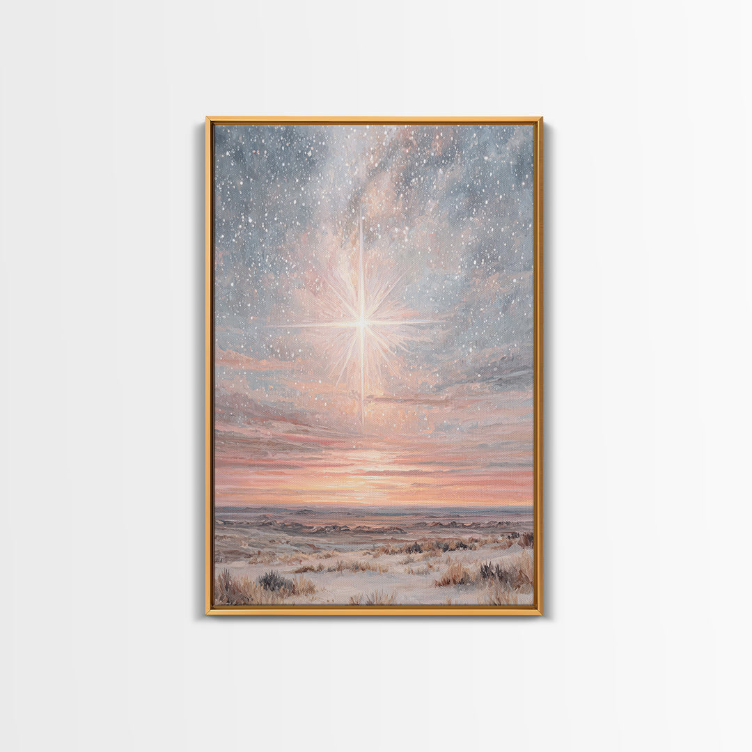 Dawn Star Promise – Framed Canvas Print – Christmas Art Prints – Christian Wall Art – Christian Christmas Art – Christian Art Canvas – Mode