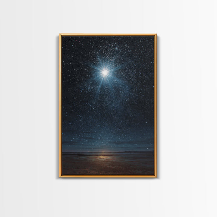 Holy Radiant Star – Framed Canvas Print – Christian Art Canvas – Christmas Wall Art – Christian Christmas Art – Modern Christian Art – Chri