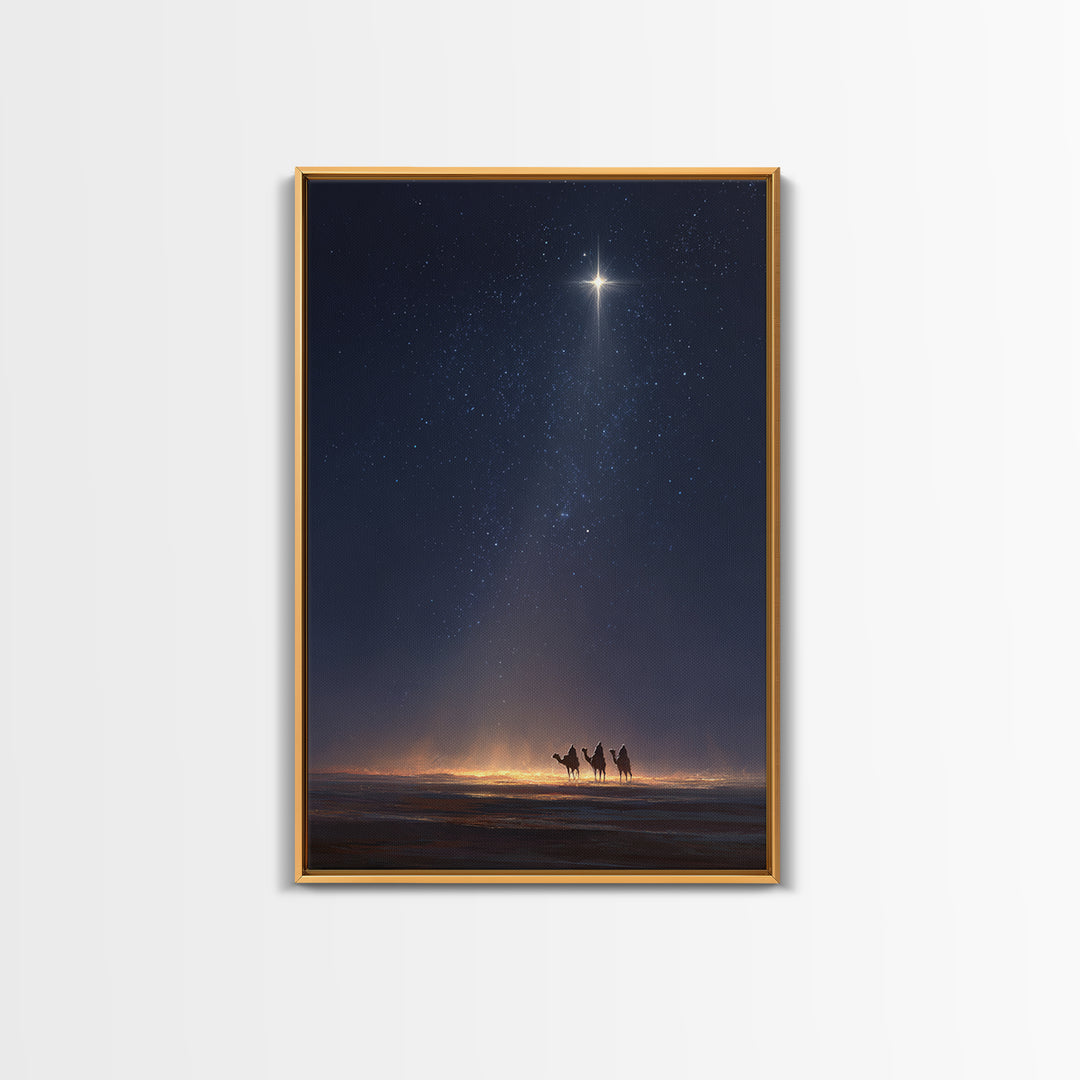 Journey By The Star – Framed Canvas Print – Christmas Art Prints – Christian Christmas Art – Christian Wall Art – Christian Art Canvas – Ch