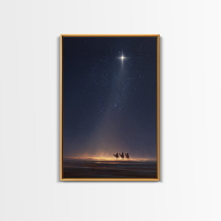 Journey By The Star – Framed Canvas Print – Christmas Art Prints – Christian Christmas Art – Christian Wall Art – Christian Art Canvas – Ch