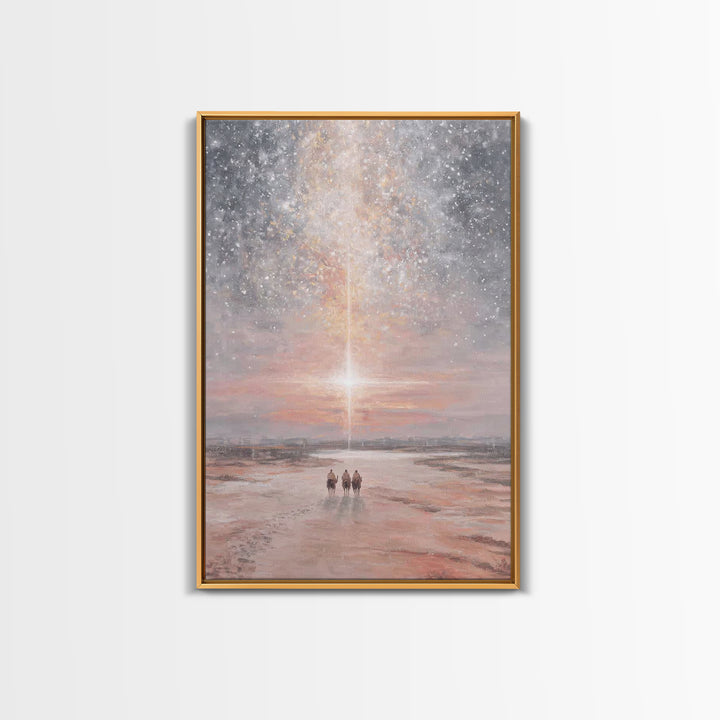 Path Of Bethlehem Light | Framed Canvas Print | Christmas Wall Art | Christian Art Canvas | Christian Christmas Art | Christmas Art Prints