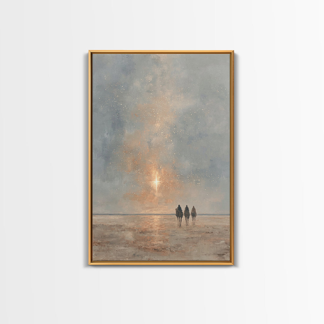 The Guiding Star – Framed Canvas Print – Christian Wall Art – Christmas Art – Christian Christmas Art – Christian Art Canvas – Jesus Painti
