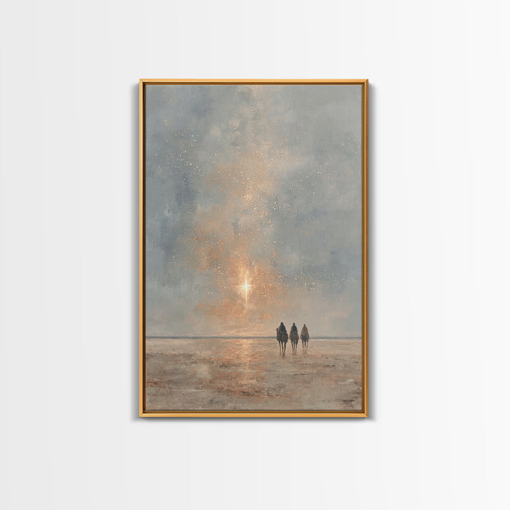 The Guiding Star – Framed Canvas Print – Christian Wall Art – Christmas Art – Christian Christmas Art – Christian Art Canvas – Jesus Painti