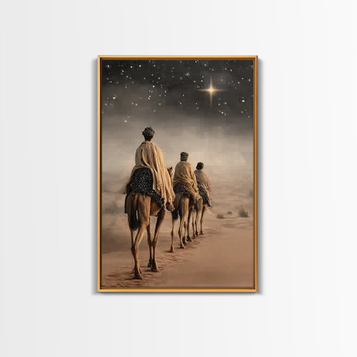 Holy City Glow, Framed Canvas Print, Christian Art, Christian Art Canvas, Christian Christmas Art, Christmas Art, Jesus Painting