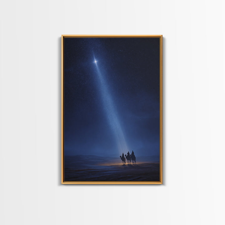 Sacred Caravan Path | Framed Canvas Print | Christian Christmas Art | Christian Wall Art | Jesus Painting | Christmas Art | Christian Art C