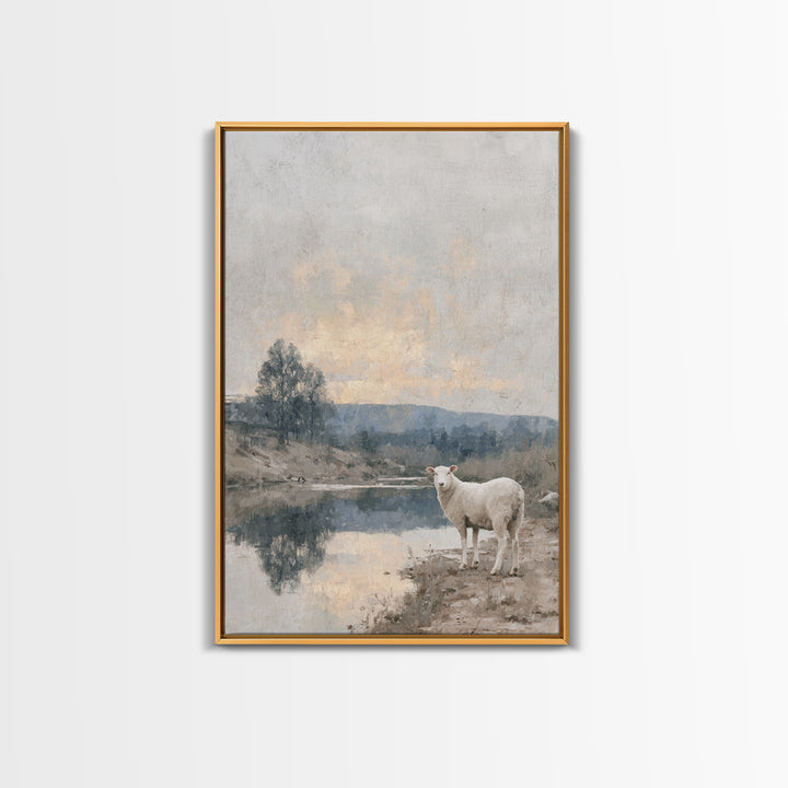 Shepherd’s Dawn – Framed Canvas Print – Christian Wall Art – Christian Art Canvas – Jesus Painting – Christian Christmas Art