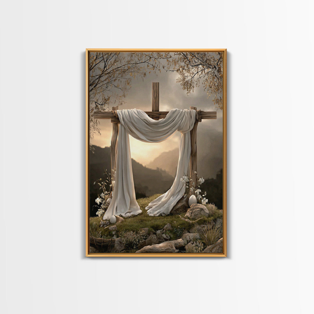 Light of Salvation | Framed Canvas Print | Christian Art Canvas | Christian Wall Art | Christian Painting | Christian Christmas Art