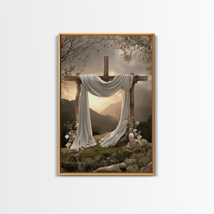 Light of Salvation | Framed Canvas Print | Christian Art Canvas | Christian Wall Art | Christian Painting | Christian Christmas Art
