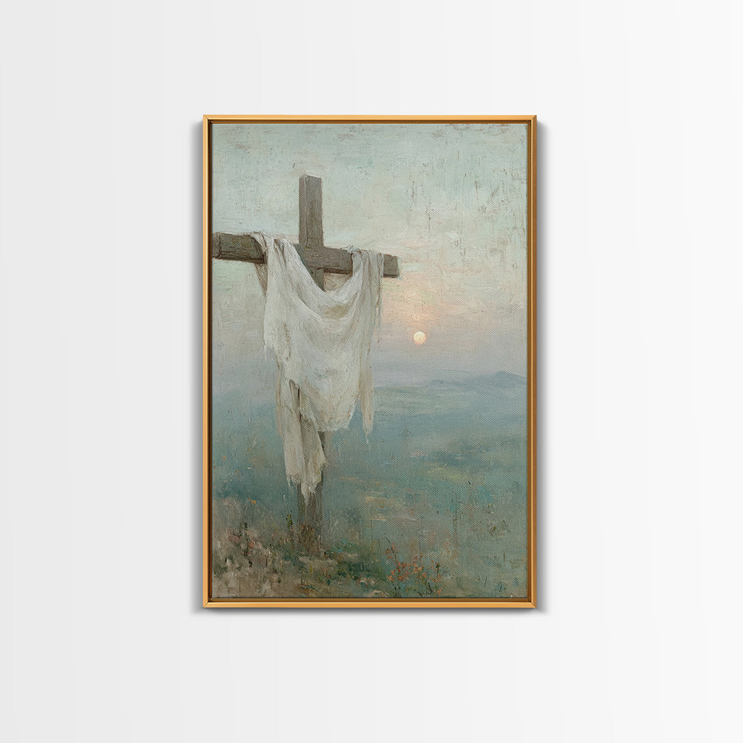 Hilltop Mercy – Framed Canvas Print – Christian Wall Art – Christian Art Canvas – Christian Painting – Christian Christmas Art
